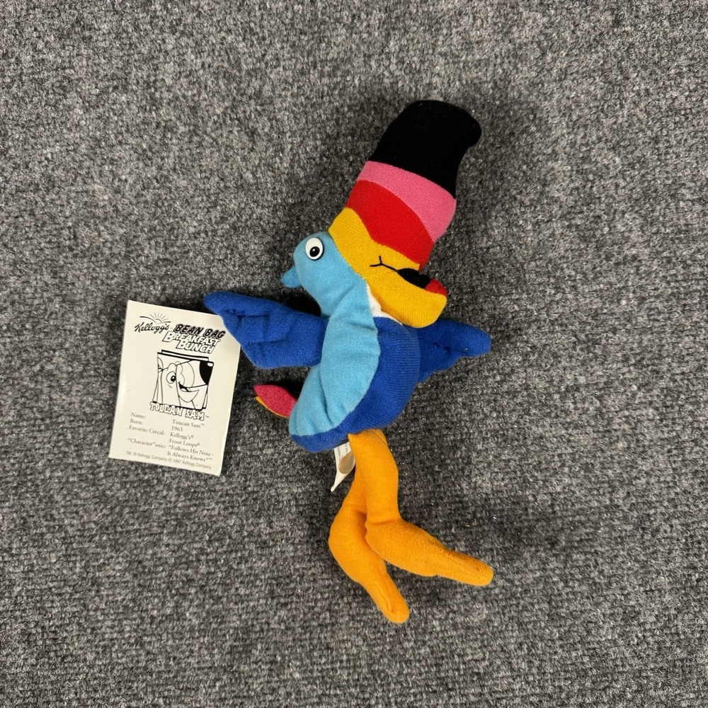 1997 VINTAGE KELLOGG'S CO. TOUCAN SAM FROM FRUIT LOOPS PLUSH STUFFED ANIMAL‎